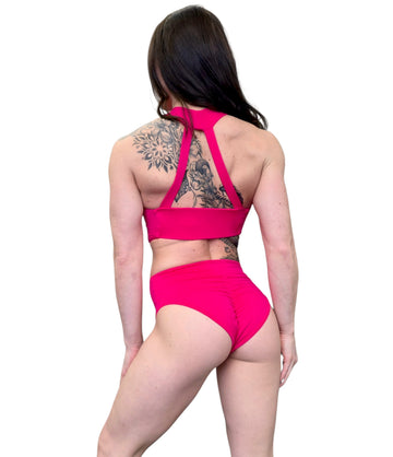 Body da Pole Dance MNWEar in Pizzo Magenta