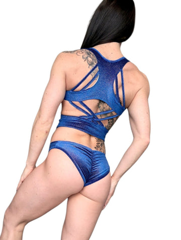 Nayra set donna per pole dance – velluto bordeaux con motivo argento scintillante