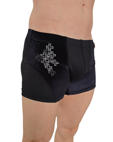 Nero Lux Férfi Rúdtánc Short – Bársony Luxus Kivitel Swarovski Opcióval